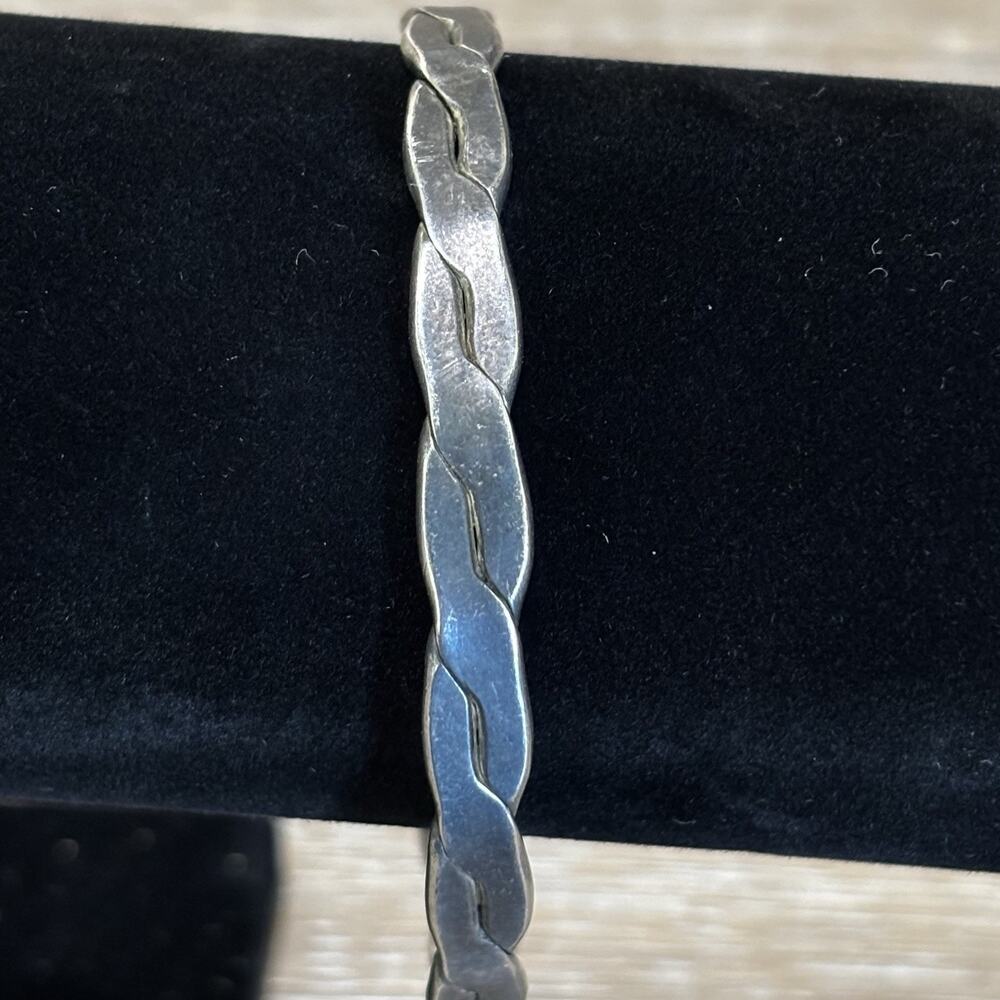 Vtg Flat Rope Style Sterling 925 Taxco Bracelet